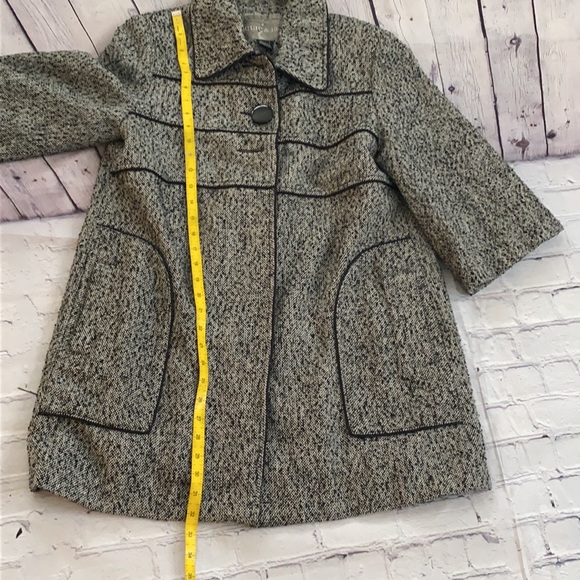 Women Mac  & Jac black and gray tweed three button jacket size large preowned - Picture 12 of 14